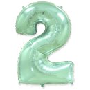 Flexmetal Folienballon -Zahl 2- Grün Folie 66cm-1St