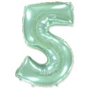 Flexmetal Folienballon -Zahl 5- Grün Folie 66cm-1St