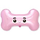 Luftballon Knochen Rosa Folie-Figur 78cm Flexmetal