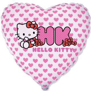 Flexmetal Folienballon Hello Kitty Herzen  ø45cm-1St
