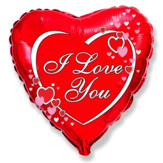 Flexmetal Folienballon I Love you Herzen  ø45cm-1St