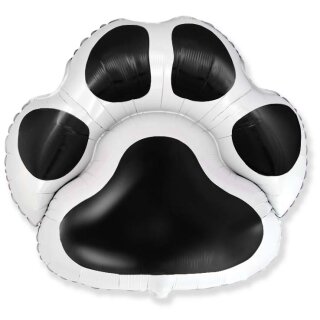 Flexmetal Folienballon Hund-Pfotenabdruck Schwarz 78cm-1St