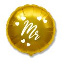 Flexmetal Folienballon Mr Weiß-Gold Herzen...