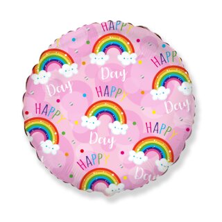 Flexmetal Folienballon Regenbogen Rosa  ø45cm-1St