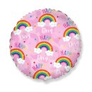 Flexmetal Folienballon Regenbogen Rosa  ø45cm-1St