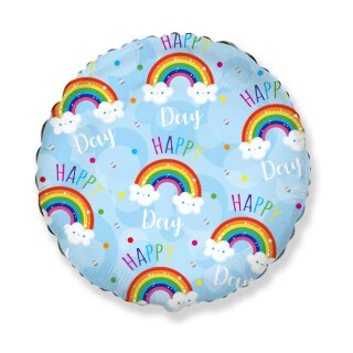Flexmetal Folienballon Regenbogen Hellblau  ø45cm-1St