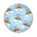 Flexmetal Folienballon Regenbogen Hellblau  ø45cm-1St