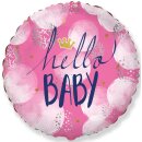 Flexmetal Folienballon Hello Baby Krone Rosa...