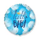 Luftballon Hello Baby Krone Hellblau Folie ø48cm