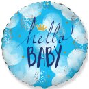 Luftballon Hello Baby Hellblau Folie-Rund ø48cm...