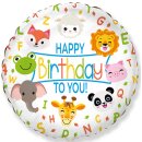 Flexmetal Folienballon Dschungeltiere Happy Birthday to...
