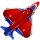 Flexmetal Folienballon Jet Rot 99cm unverpackt-1St