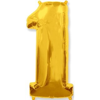 Flexmetal Folienballon -Zahl 1- Gold Folie 102cm-1St