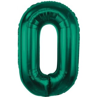 Godan Folienballon -Zahl 0- Grün-Dunkelgrün Folie 85cm-1St
