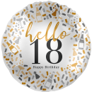 Premioloon Folienballon Hello -Zahl 18- Happy Birthday...