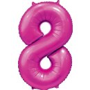 Globos Folienballon -Zahl 8- Pink Folie 86cm-1St