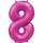 Globos Folienballon -Zahl 8- Pink Folie 86cm-1St