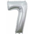 Globos Folienballon -Zahl 7- Silber Folie 66cm-1St