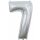 Globos Folienballon -Zahl 7- Silber Folie 66cm-1St