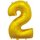 Globos Folienballon -Zahl 2- Gold Folie 66cm-1St