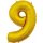 Globos Folienballon -Zahl 9- Gold Folie 66cm-1St