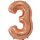 Globos Folienballon -Zahl 3- Rosegold Folie 66cm-1St