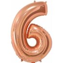 Globos Folienballon -Zahl 6- Rosegold Folie 66cm-1St
