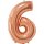 Globos Folienballon -Zahl 6- Rosegold Folie 66cm-1St