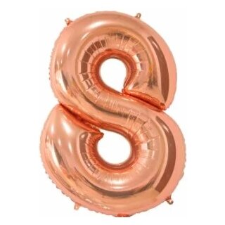 Globos Folienballon -Zahl 8- Rosegold Folie 66cm-1St