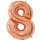 Globos Folienballon -Zahl 8- Rosegold Folie 66cm-1St