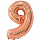 Globos Folienballon -Zahl 9- Rosegold Folie 66cm-1St