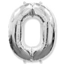 Flexmetal Folienballon -Zahl 0- Silber Folie 66cm-1St