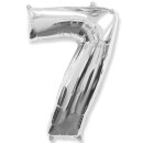 Flexmetal Folienballon -Zahl 7- Silber Folie 66cm-1St