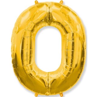 Flexmetal Luftballon -Zahl 0- Gold Folie 82cm