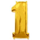 Flexmetal Folienballon -Zahl 1- Gold Folie 66cm-1St