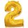 Flexmetal Folienballon -Zahl 2- Gold Folie 66cm-1St