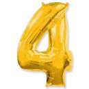 Flexmetal Folienballon -Zahl 4- Gold Folie 66cm-1St