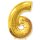 Flexmetal Folienballon -Zahl 6- Gold Folie 66cm-1St