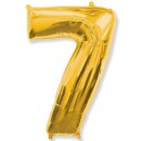 Flexmetal Folienballon -Zahl 7- Gold Folie 66cm-1St