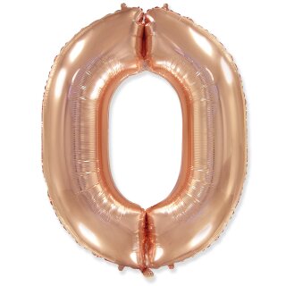 Flexmetal Folienballon -Zahl 0- Rosegold Folie 66cm-1St