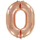 Flexmetal Folienballon -Zahl 0- Rosegold Folie 66cm-1St
