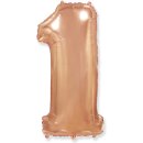 Flexmetal Folienballon -Zahl 1- Rosegold Folie 66cm-1St