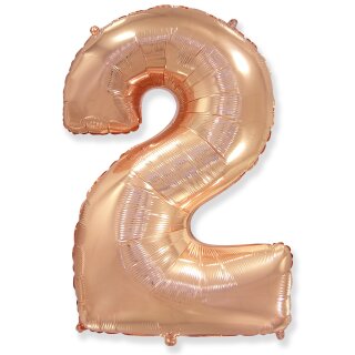 Flexmetal Folienballon -Zahl 2- Rosegold Folie 66cm-1St