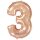 Flexmetal Folienballon -Zahl 3- Rosegold Folie 66cm-1St