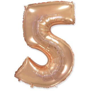 Flexmetal Folienballon -Zahl 5- Rosegold Folie 66cm-1St