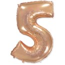 Flexmetal Folienballon -Zahl 5- Rosegold Folie 66cm-1St