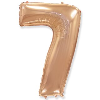 Flexmetal Folienballon -Zahl 7- Rosegold Folie 66cm-1St