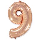 Flexmetal Folienballon -Zahl 9- Rosegold Folie 66cm-1St