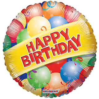 Conver Folienballon Happy Birthday Ballons  ø46cm-1St