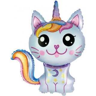 Luftballon Zauberkatze Blau Folie-Figur 88cm Flexmetal